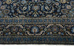 Full view of 2000s Kashmar rug from Iran / Persia, 340 × 253 cm in Blue tones