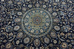 Central medallion detail of 2000s Kashmar rug from Iran / Persia