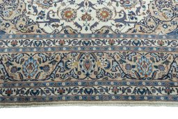 Full view of 2000s Kashmar rug from Iran / Persia, 383 × 295 cm in Beige tones