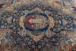 Central medallion detail of 1970s Kashmar rug from Iran / Persia