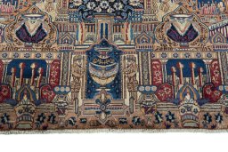 Full view of 1970s Kashmar rug from Iran / Persia, 289 × 200 cm in Multi Color tones