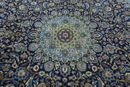 Central medallion detail of 2000s Kashmar rug from Iran / Persia