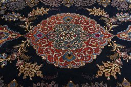 Central medallion detail of 2000s Kashmar rug from Iran / Persia