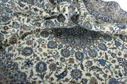 Surface texture of 2000s Kashmar rug with natural Wool and intricate pattern