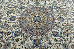 Central medallion detail of 2000s Kashmar rug from Iran / Persia