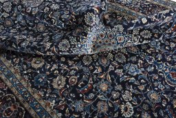 Surface texture of New Kashmar rug with natural Wool and intricate pattern