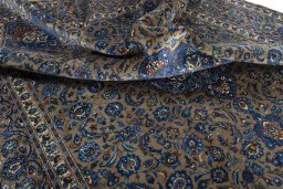 Surface texture of 2000s Kashmar rug with natural Wool and intricate pattern