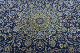 Central medallion detail of 2000s Kashmar rug from Iran / Persia