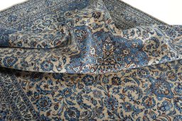 Surface texture of 2000s Kashmar rug with natural Wool and intricate pattern