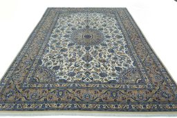 Surface texture of 2000s Kashmar rug with natural Wool and intricate pattern