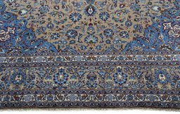 Full view of 2000s Kashmar rug from Iran / Persia, 400 × 295 cm in Brown tones