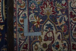 Central medallion detail of 2000s Kashmar rug from Iran / Persia
