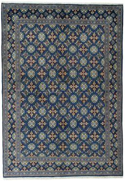 Full view of 2000s Kashmar rug from Iran / Persia, 282 × 196 cm in Blue tones