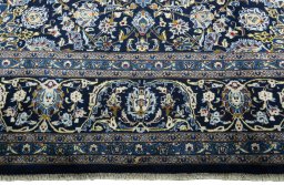 Full view of 2000s Kashmar rug from Iran / Persia, 401 × 314 cm in Blue tones