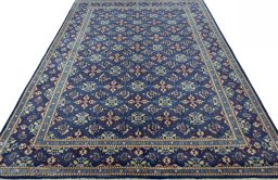 Surface texture of 2000s Kashmar rug with natural Wool and intricate pattern