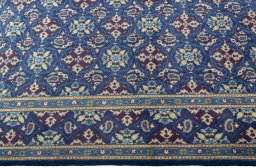 Close-up detail of 2000s Kashmar rug from Iran / Persia showing Wool weave