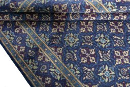 Full view of 2000s Kashmar rug from Iran / Persia, 290 × 202 cm in Blue tones