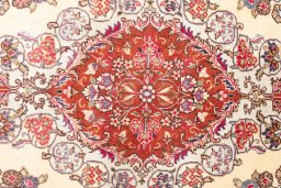 Full view of 2005s Kashmar rug from Iran / Persia, 195 × 103 cm in Cream tones