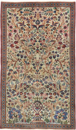 Full view of 1990s Kashmar rug from Iran / Persia, 194 × 116 cm in Multi Color tones