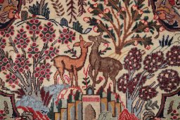 Full view of 1990s Kashmar rug from Iran / Persia, 300 × 198 cm in Multi Color tones