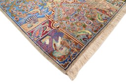 Central medallion detail of 1980s Kashmar rug from Iran / Persia