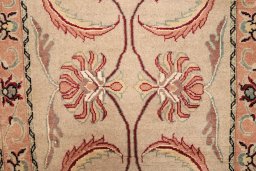 Full view of 2000s Kashmar rug from Iran / Persia, 290 × 75 cm in Cream tones