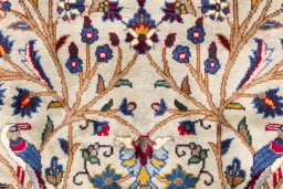 Full view of 2005s Kashmar rug from Iran / Persia, 206 × 116 cm in Cream tones