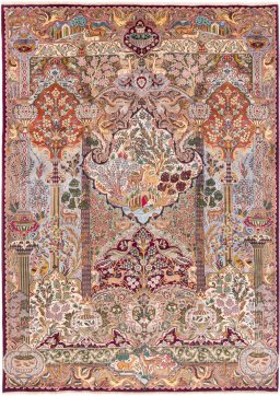 Full view of 2005s Kashmar rug from Iran / Persia, 360 × 255 cm in Multi Color tones