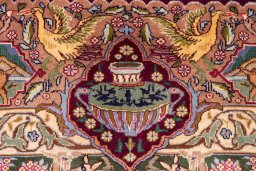 Full view of 2005s Kashmar rug from Iran / Persia, 360 × 255 cm in Multi Color tones