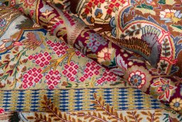 Central medallion detail of 1960s Kashmar rug from Iran / Persia
