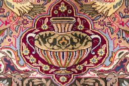 Full view of 1965s Kashmar rug from Iran / Persia, 333 × 251 cm in Multi Color tones