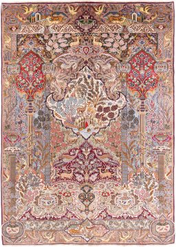 Full view of 1960s Kashmar rug from Iran / Persia, 343 × 244 cm in Multi Color tones