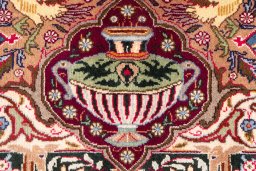 Full view of 1960s Kashmar rug from Iran / Persia, 343 × 244 cm in Multi Color tones