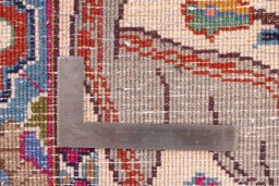 Surface texture of 1975s Kashmar rug with natural Wool and intricate pattern