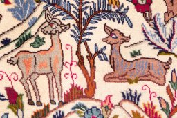 Full view of 1975s Kashmar rug from Iran / Persia, 200 × 113 cm in Multi Color tones
