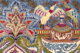 Full view of 2006s Kashmar rug from Iran / Persia, 203 × 116 cm in Multi Color tones