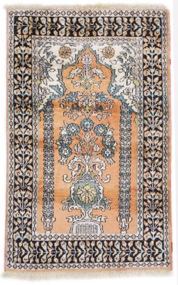 Full view of New Kashmar rug from India, 98 × 62 cm in Terracotta tones