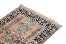 Surface texture of New Kashmar rug with natural Silk and intricate pattern