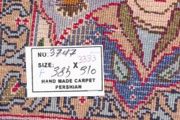 Close-up detail of 2018s Kashmar rug from Iran / Persia showing Wool weave