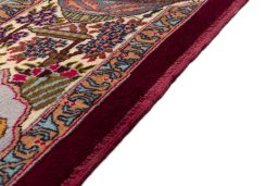 Close-up detail of 2018s Kashmar rug from Iran / Persia showing Wool weave