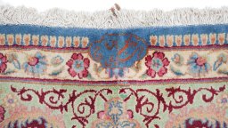 Central medallion detail of 1960s Kerman rug from Iran / Persia