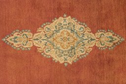 Central medallion detail of 1950s Kerman rug from Iran / Persia
