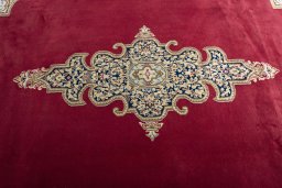 Central medallion detail of 2000s Kerman rug from Iran / Persia