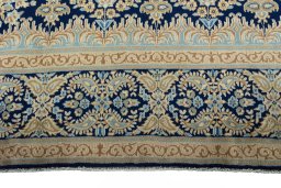 Full view of 2000s Kerman rug from Iran / Persia, 400 × 295 cm in Blue tones