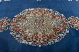 Central medallion detail of 1970s Kerman rug from Iran / Persia