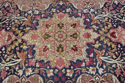 Central medallion detail of 1930s Kerman rug from Iran / Persia
