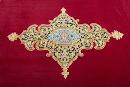 Central medallion detail of 1970s Kerman rug from Iran / Persia