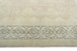 Full view of 1950s Kerman rug from Iran / Persia, 403 × 300 cm in Multi Color tones