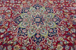 Central medallion detail of 2000s Kerman rug from Iran / Persia