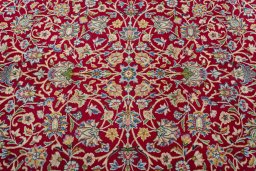 Central medallion detail of 2000s Kerman rug from Iran / Persia